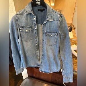 All Saints Women’s “Indigo Denim Shirt” Long Sleeve - Size 4